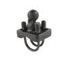 RAM Double U-Bolt Base with 1" Ball for Rails from 0.75" to 1.25" in Diameter